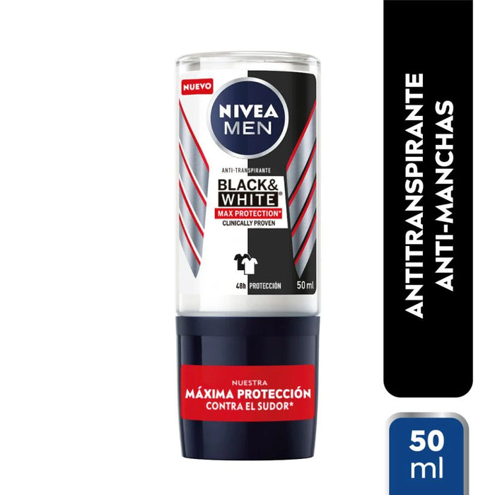 DESODORANTE ROLL ON NIVEA MEN BLACK & WHITE MAX PROTECTION 50ML