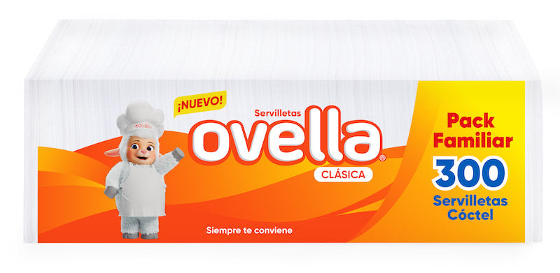 SERVILLETA OVELLA 300UN CAJA 12 PAQUETES