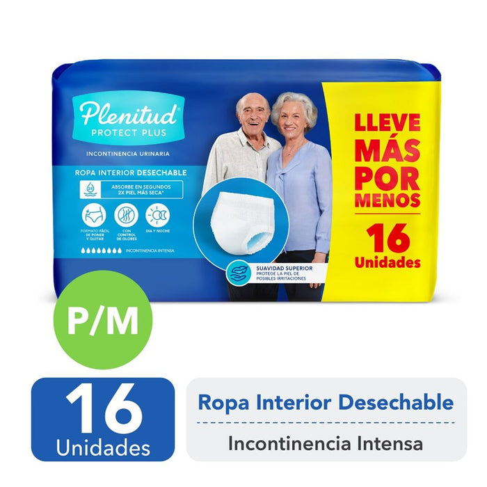 ROPA INTERIOR ADULTO PLENITUD PROTECT PLUS P/M 16 UN