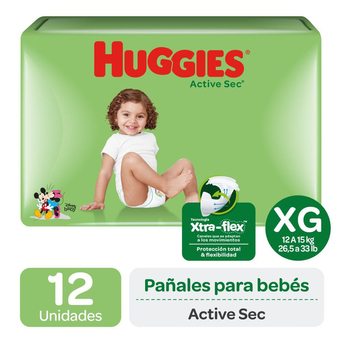 PAÑAL HUGGIES ACTIVE SEC SMURF