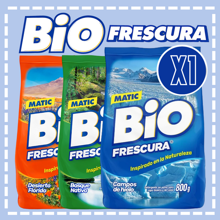 DETERGENTE POLVO BIO FRESCURA 800 GR VARIEDADES