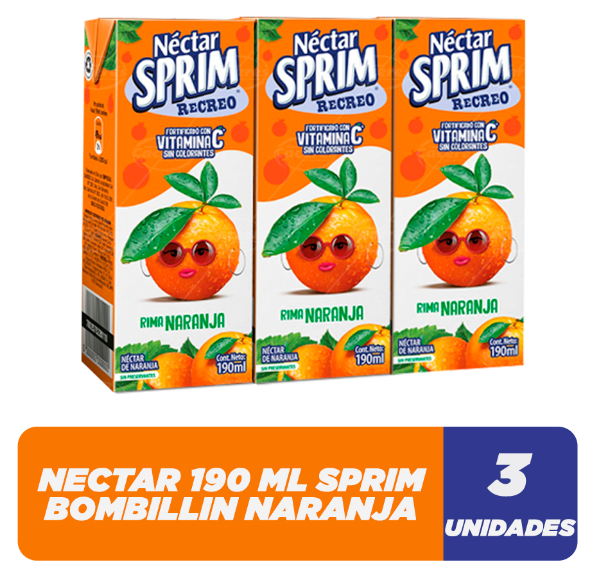 NECTAR SPRIM BOMBILLIN 190ML 3 UN. VARIEDADES