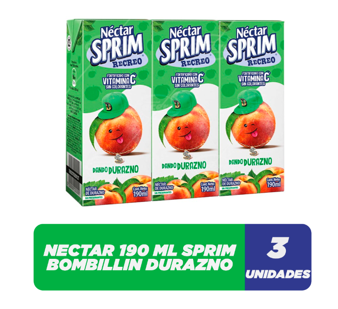 NECTAR SPRIM BOMBILLIN 190ML 3 UN. VARIEDADES