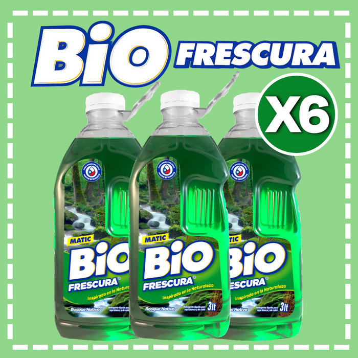 DETERGENTE LÍQUIDO BIO FRESCURA 3 LT CAJA 6 UN.