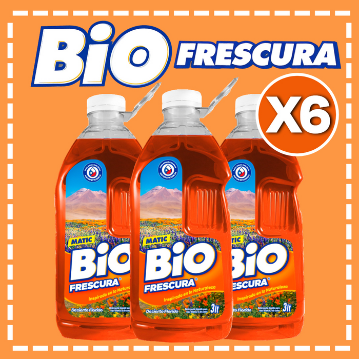 DETERGENTE LÍQUIDO BIO FRESCURA 3 LT CAJA 6 UN.