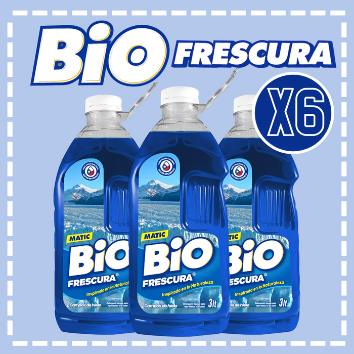 DETERGENTE LÍQUIDO BIO FRESCURA 3 LT CAJA 6 UN.