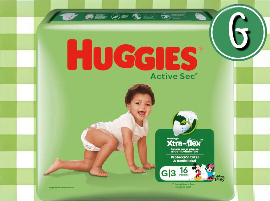 PAÑAL HUGGIES ACTIVE SEC SMURF