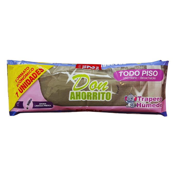 CAJA TRAPERO HÚMEDO DON AHORRITO AROMA LAVANDA 24 PAQUETES