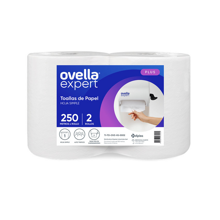 TOALLA OVELLA 250 MT X 2 ROLLOS