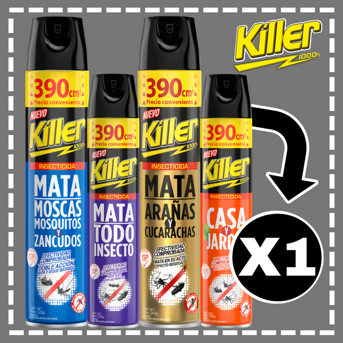 INSECTICIDAS KILLER 390 CC VARIEDADES