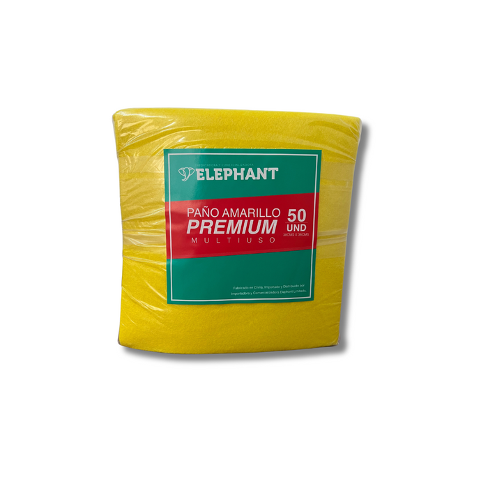 PACK PAÑO AMARILLO PREMIUM MULTIUSO 38X38 50UN.