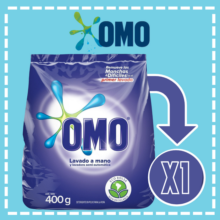 DETERGENTE POLVO OMO 400 GR VARIEDADES