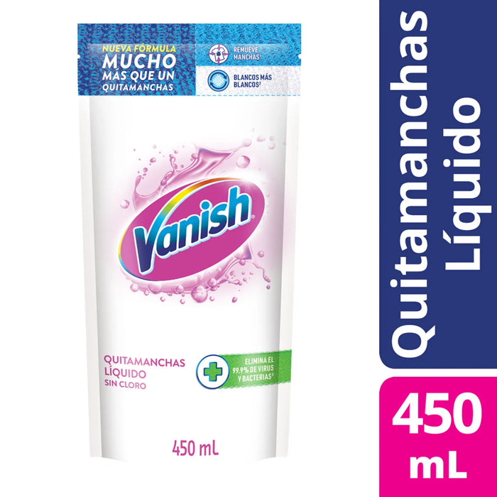 QUITAMANCHAS LÍQUIDO VANISH ROPA BLANCA 450 ML