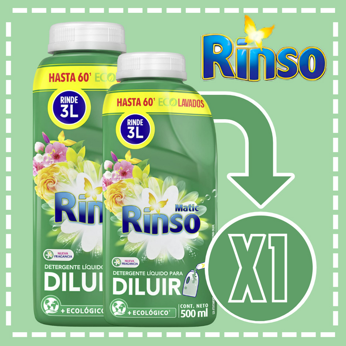 DETERGENTE LÍQUIDO RINSO PARA DILUIR 500 ML