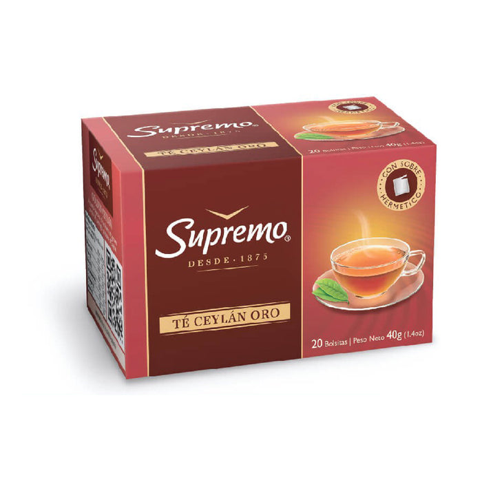 TÉ SUPREMO CEYLAN ORO 20 BOLSAS