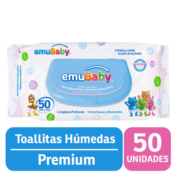 TOALLA HÚMEDA EMUBABY 50UN.