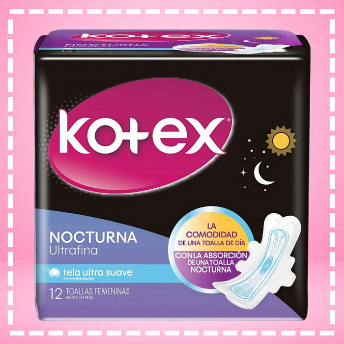 TOALLA FEMENINA KOTEX NOCTURNA 12 UN