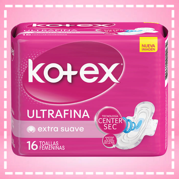 TOALLA FEMENINA DIURNA ULTRAFINA KOTEX 16 UN