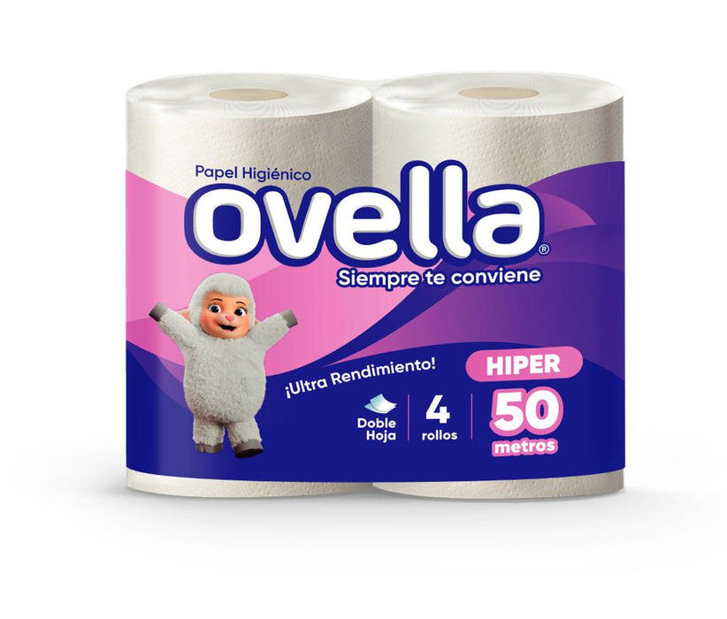 PAPEL HIGIENICO OVELLA 50 MT 8 X 4 UN