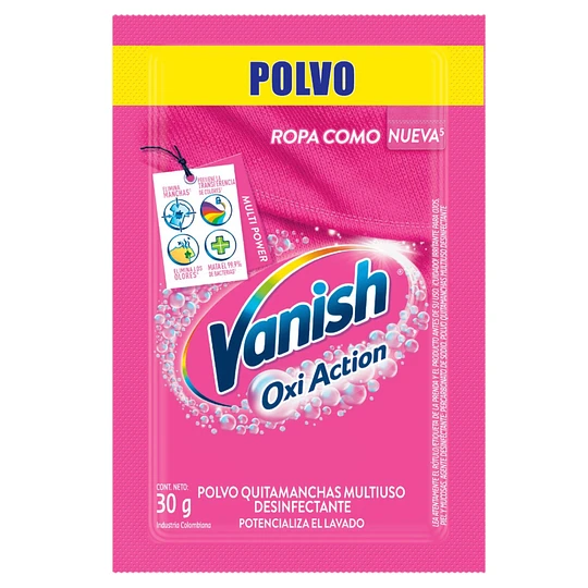 QUITAMANCHAS EN POLVO VANISH 30 GR MIXTO 24 SACHET