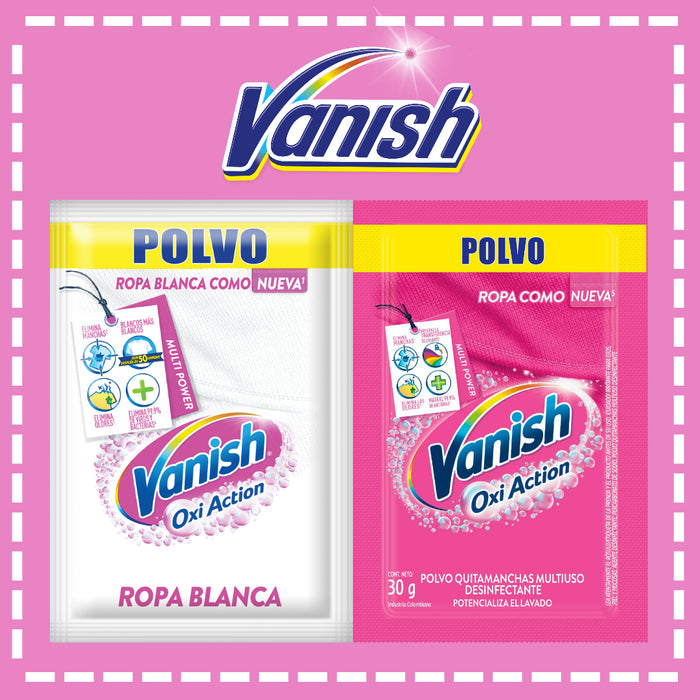 QUITAMANCHAS EN POLVO VANISH 30 GR MIXTO 24 SACHET