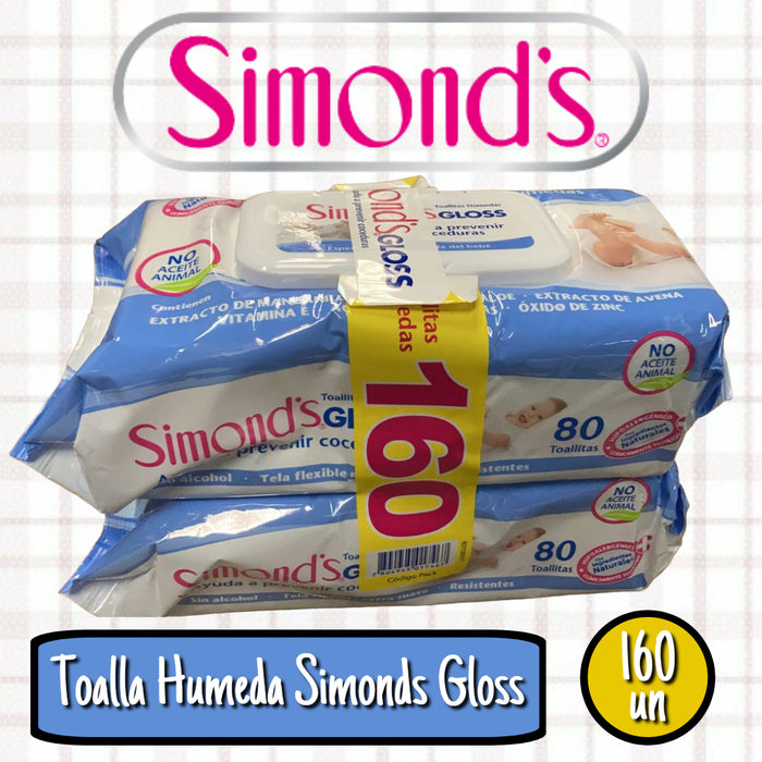 TOALLA HÚMEDA SIMOND'S GLOSS 160 UN